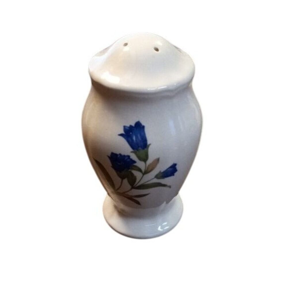 Noritake Summer Estate Floral Ceramic Salt Shaker Blue Pink Flower Designs Vtg